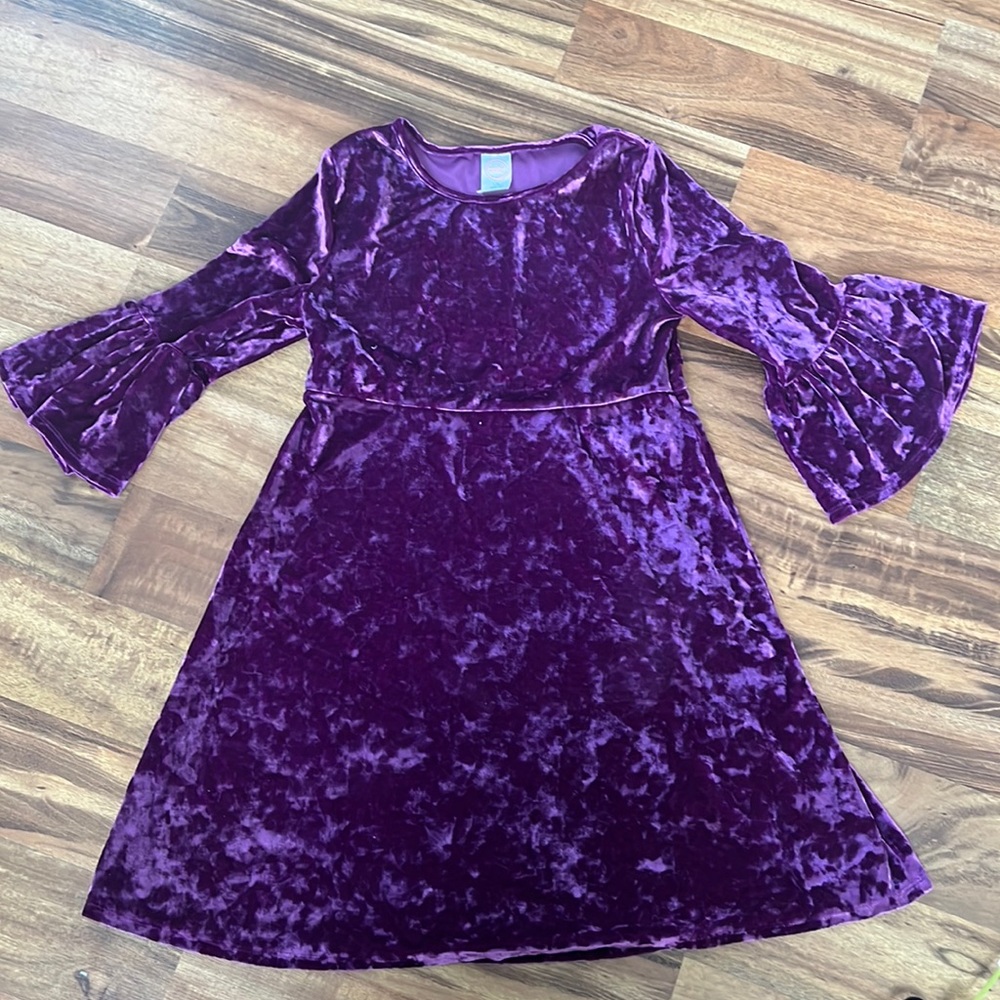Girls purple velvet dress wonder nation size 10/12